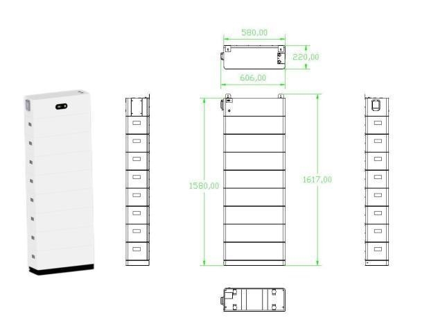 6000 Siklus 2.5 Kwh 52ah Sistem penyimpanan energi rumah ditumpuk Ess Lithium Baterai Disesuaikan