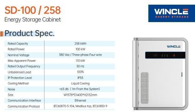 110 Kw Max Daya Terlihat 100kw Daya Nominasi LFP Baterai Kabinet untuk C & I Energi Penyimpanan
